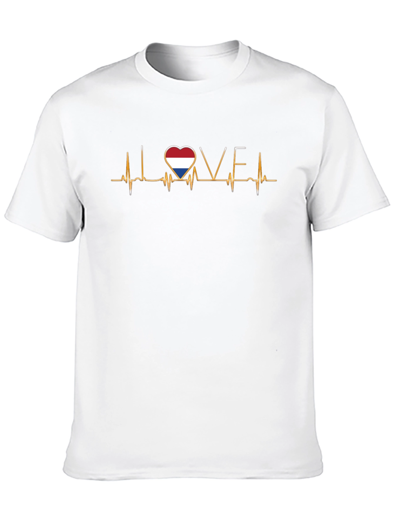 I Love Netherlands Heartbeat Graphic Tee - Black
