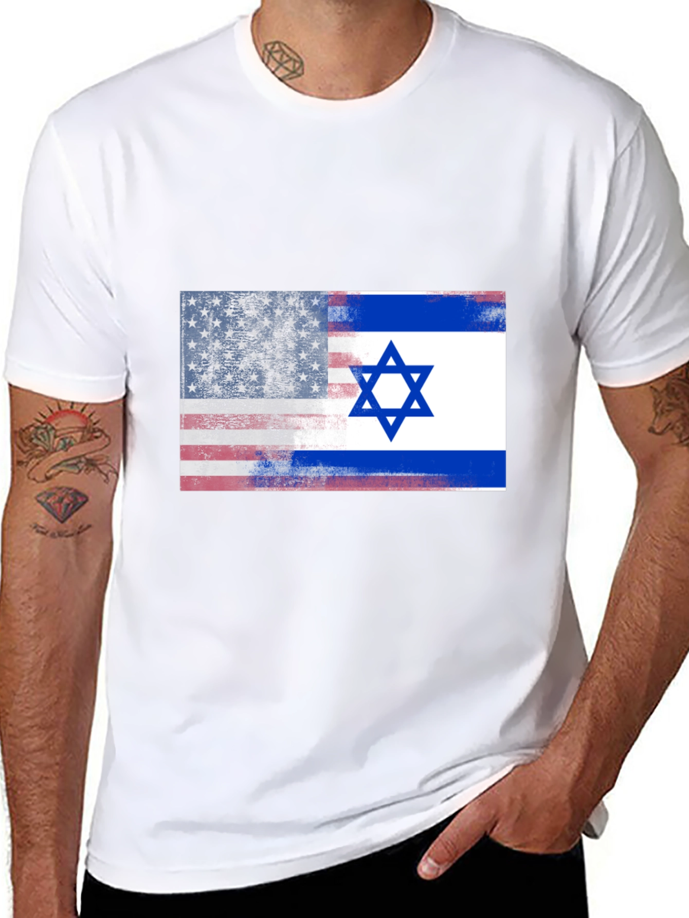 USA & Israel Flag Graphic T-Shirt