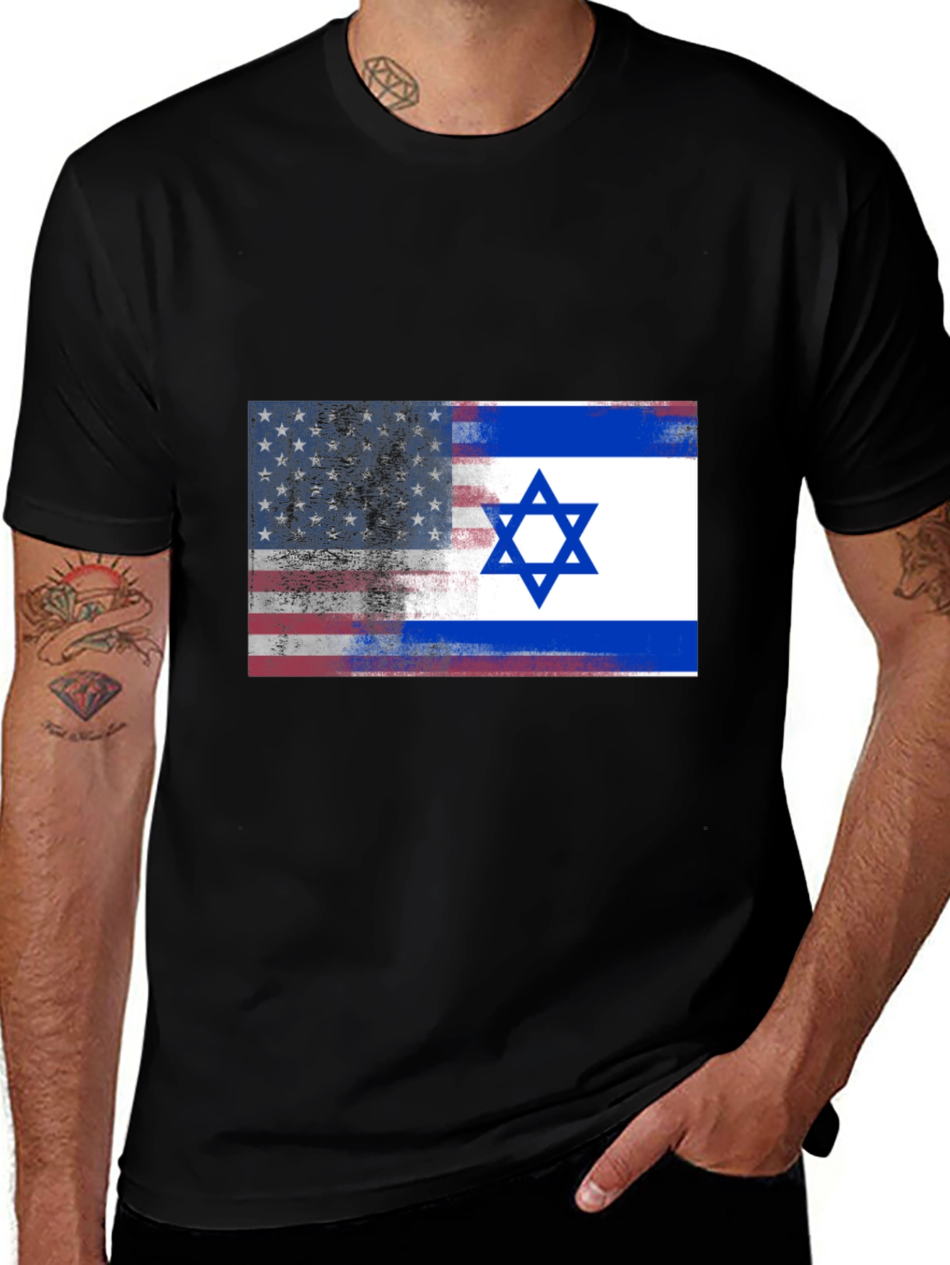 USA & Israel Flag Graphic T-Shirt