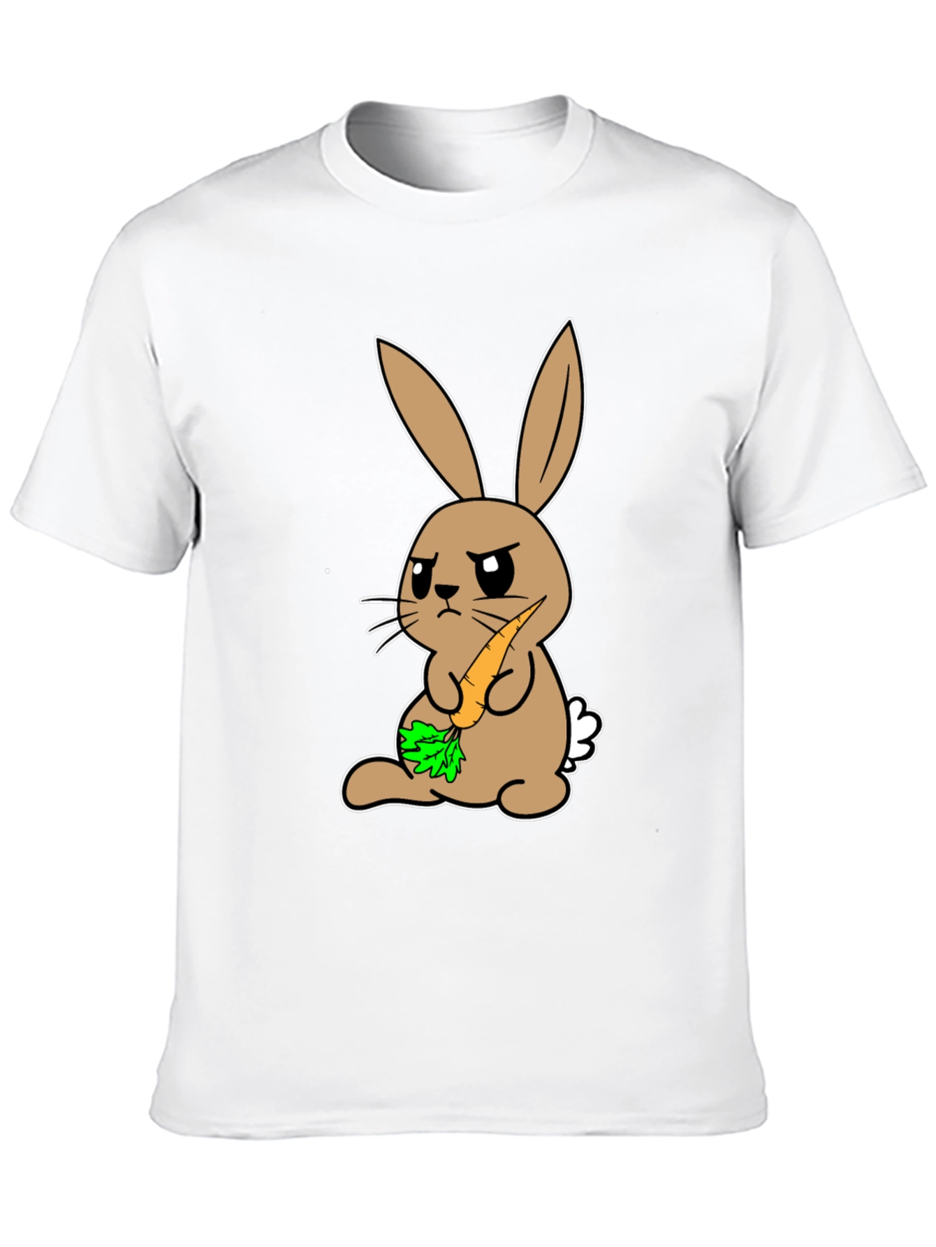 Grumpy Bunny Carrot T-Shirt - Unisex Black Tee