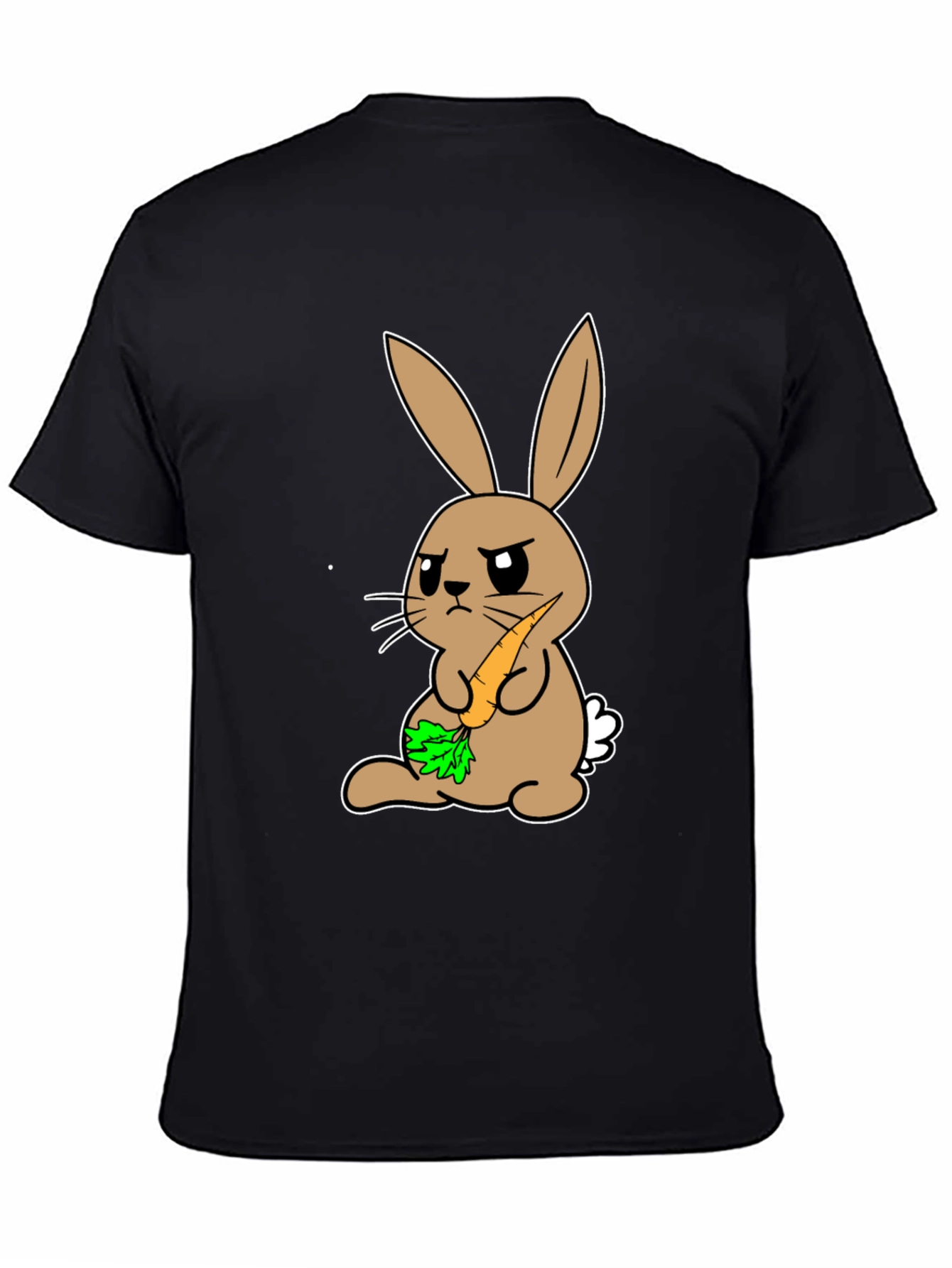 Grumpy Bunny Carrot T-Shirt - Unisex Black Tee