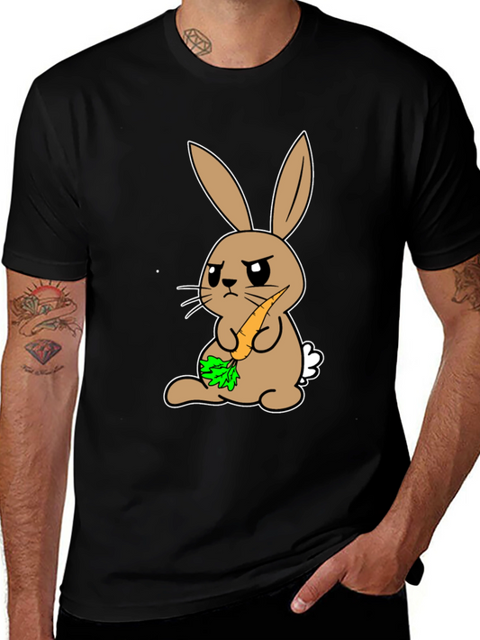 Grumpy Bunny Carrot T-Shirt - Unisex Black Tee