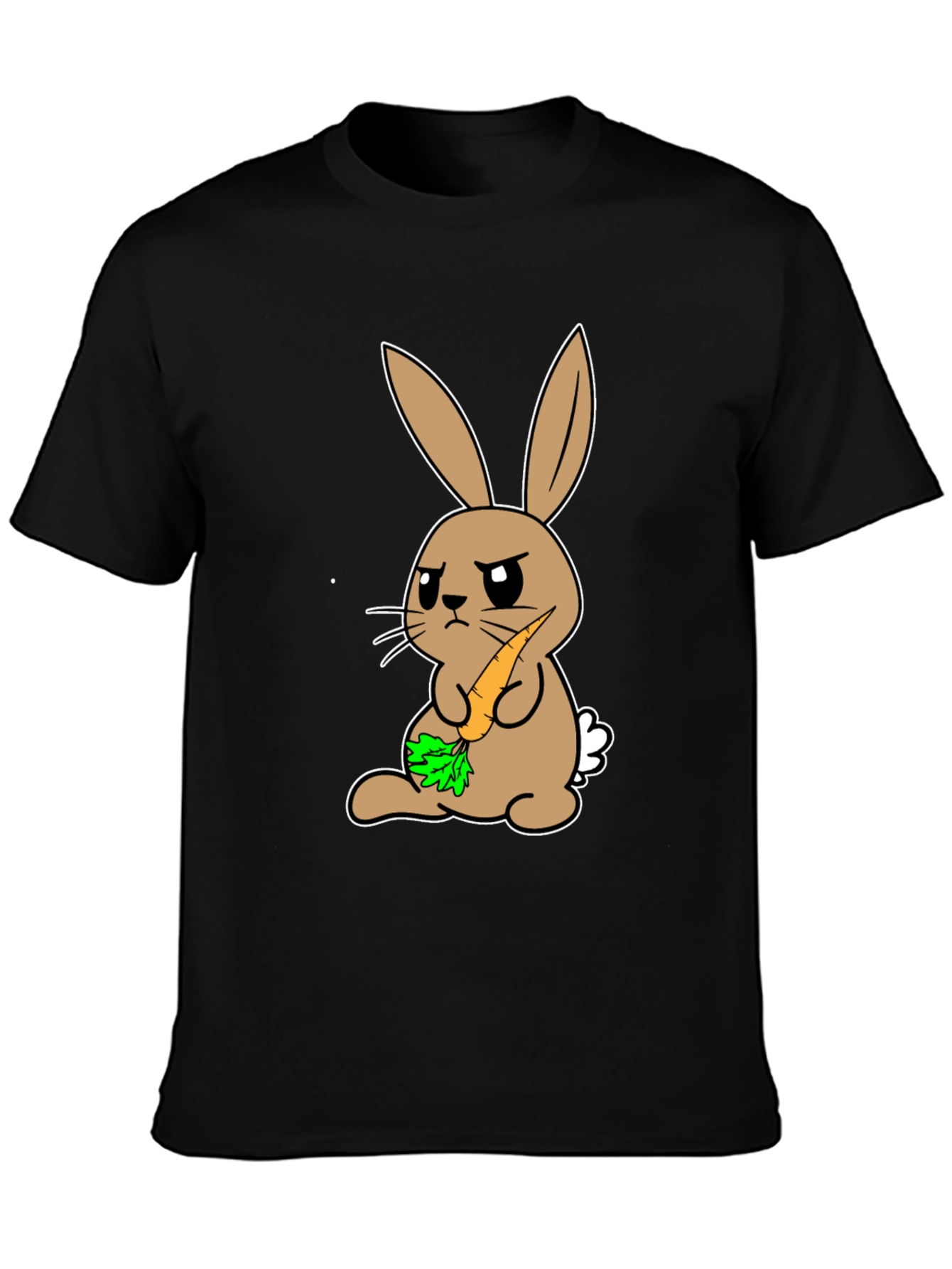 Grumpy Bunny Carrot T-Shirt - Unisex Black Tee