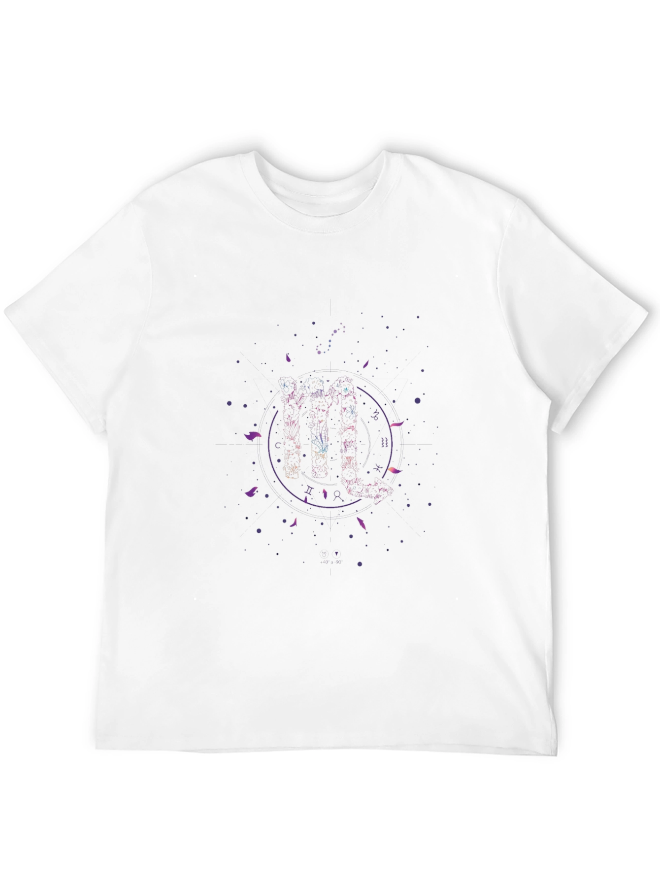 Mens Black T-Shirt with Zodiac Graphic