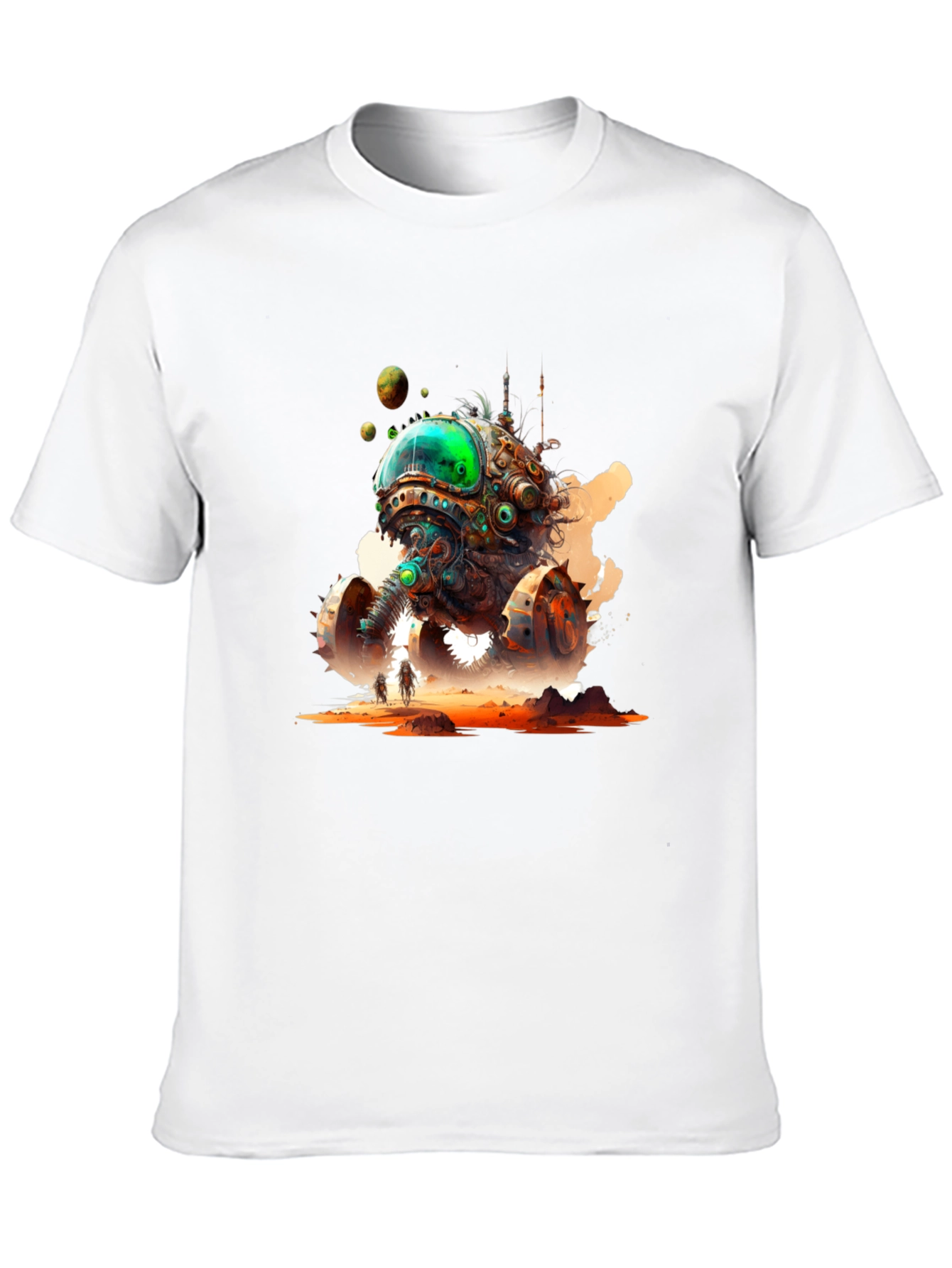 Steampunk Alien Invasion Graphic Tee - Black
