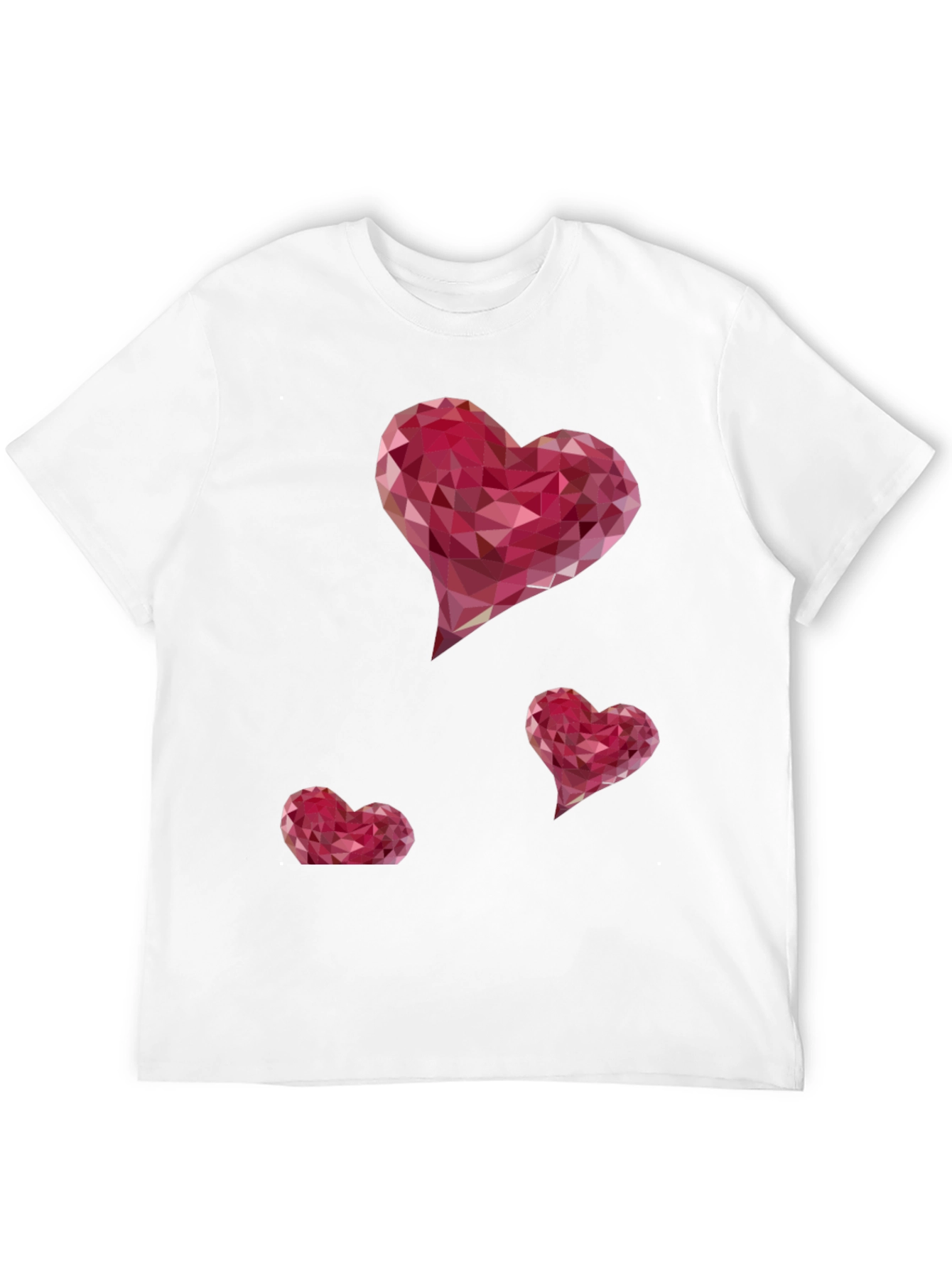 Geometric Heart Print Black T-Shirt