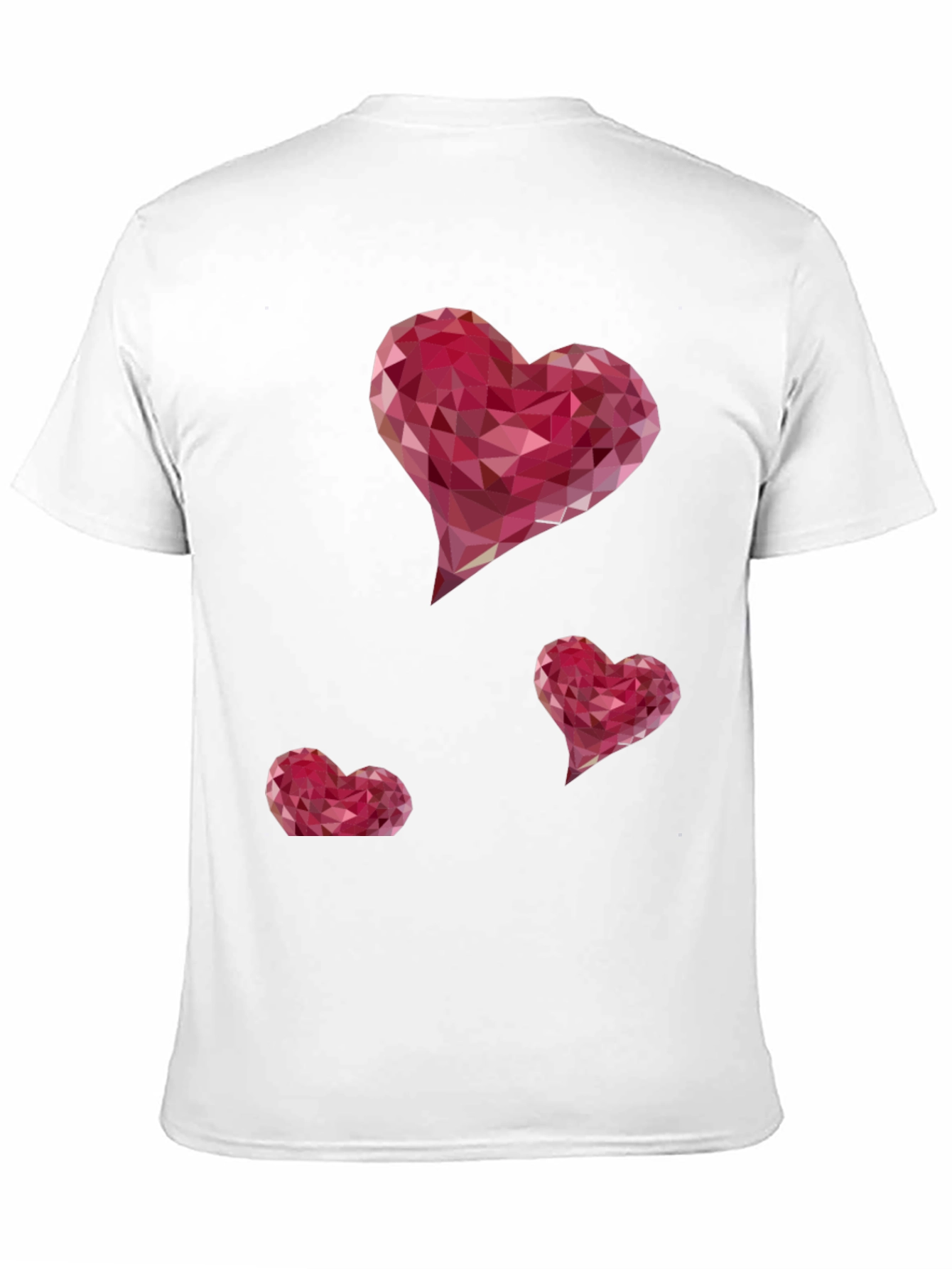 Geometric Heart Print Black T-Shirt