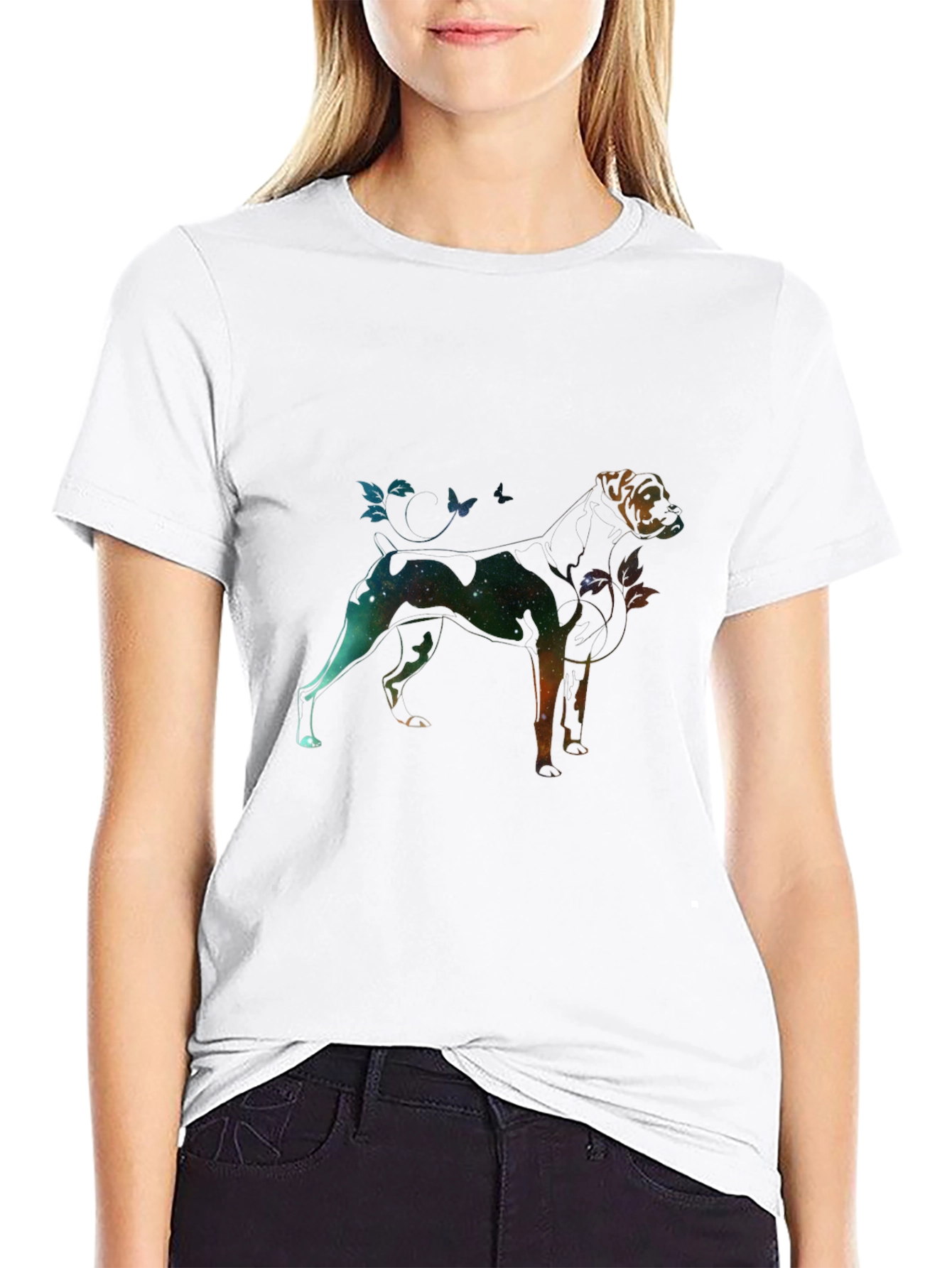 Galaxy Dog Graphic Tee - Black Unisex T-Shirt