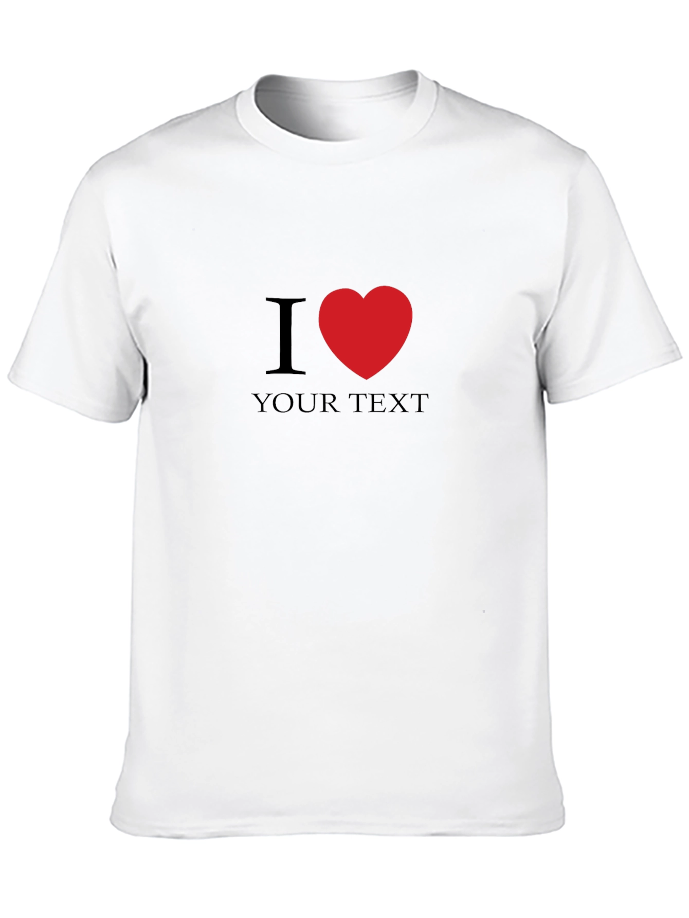 I Heart Custom Text Black T-Shirt