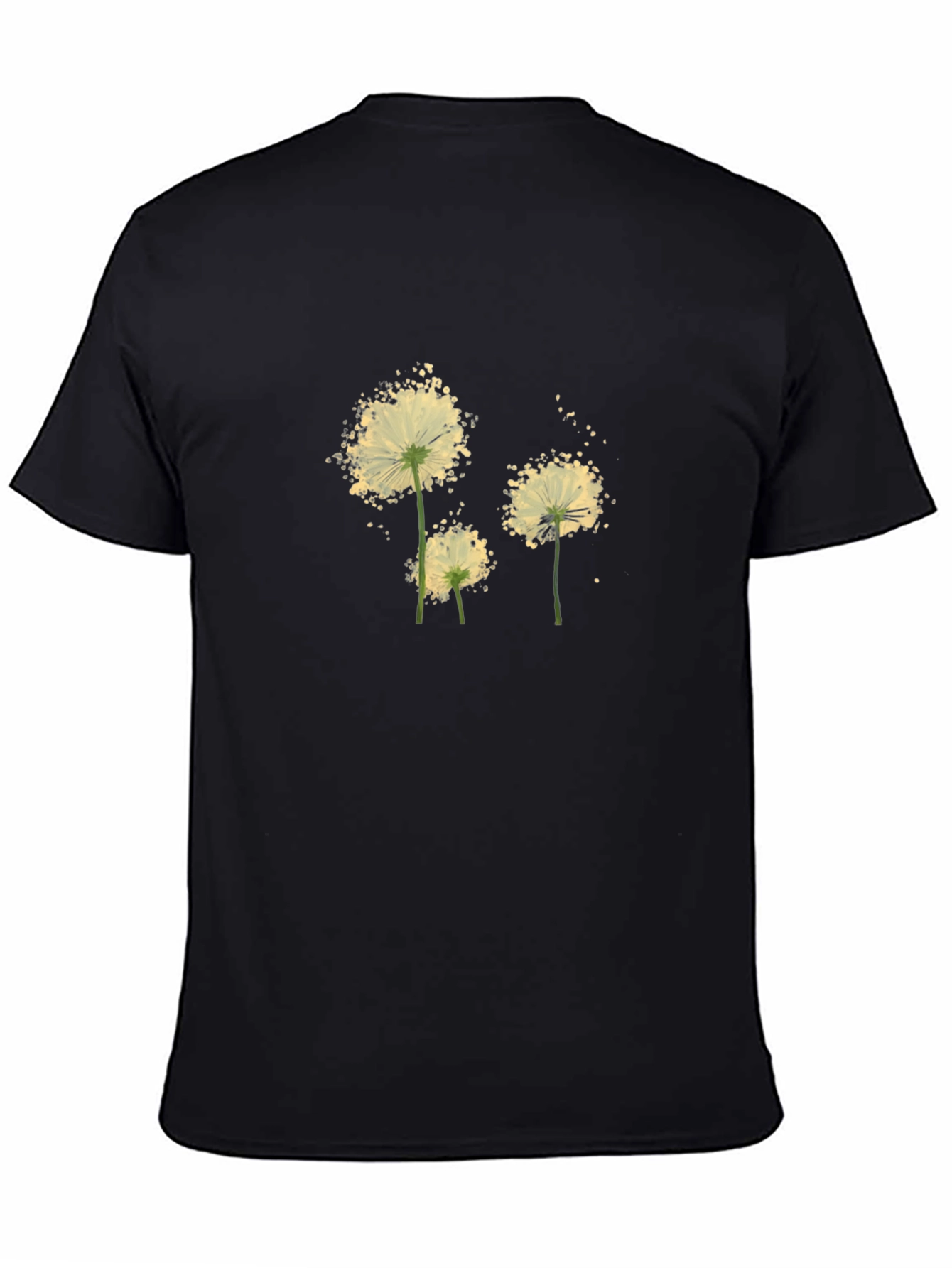 Dandelion Print Black Tee