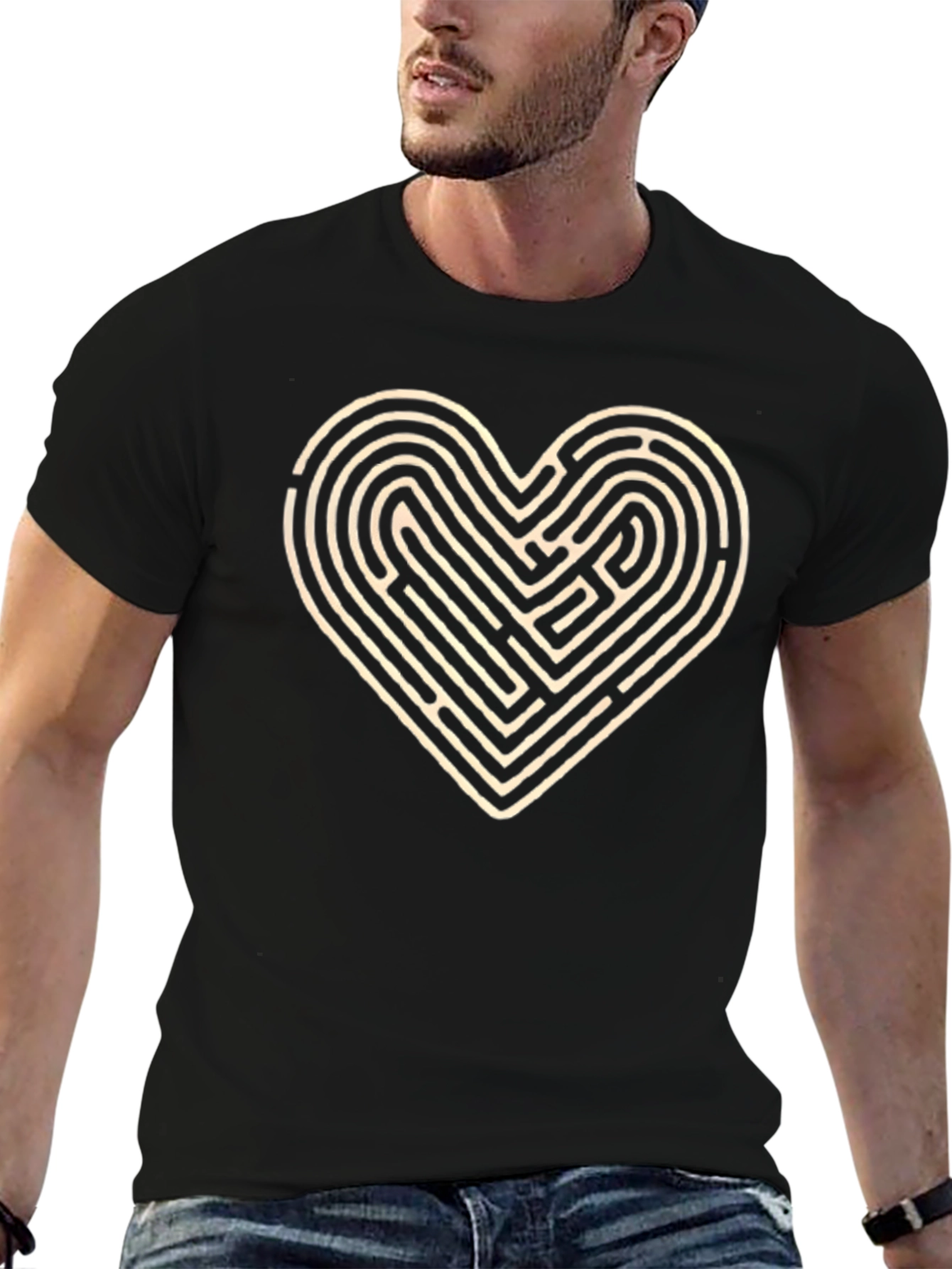Heart Maze T-Shirt - Find Your Way to Love