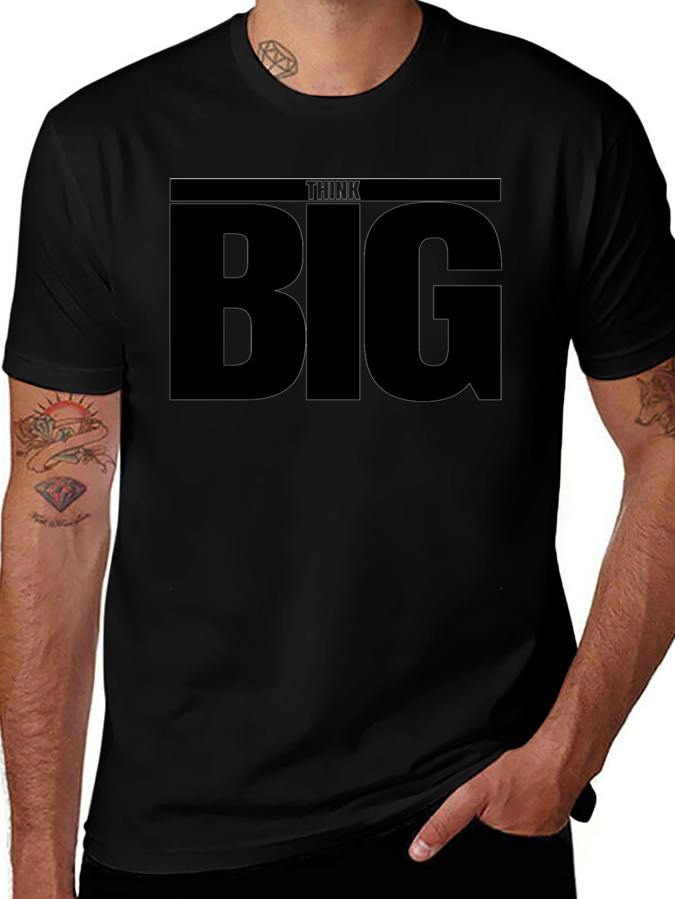 Think Big Black T-Shirt - Motivational Menswear
