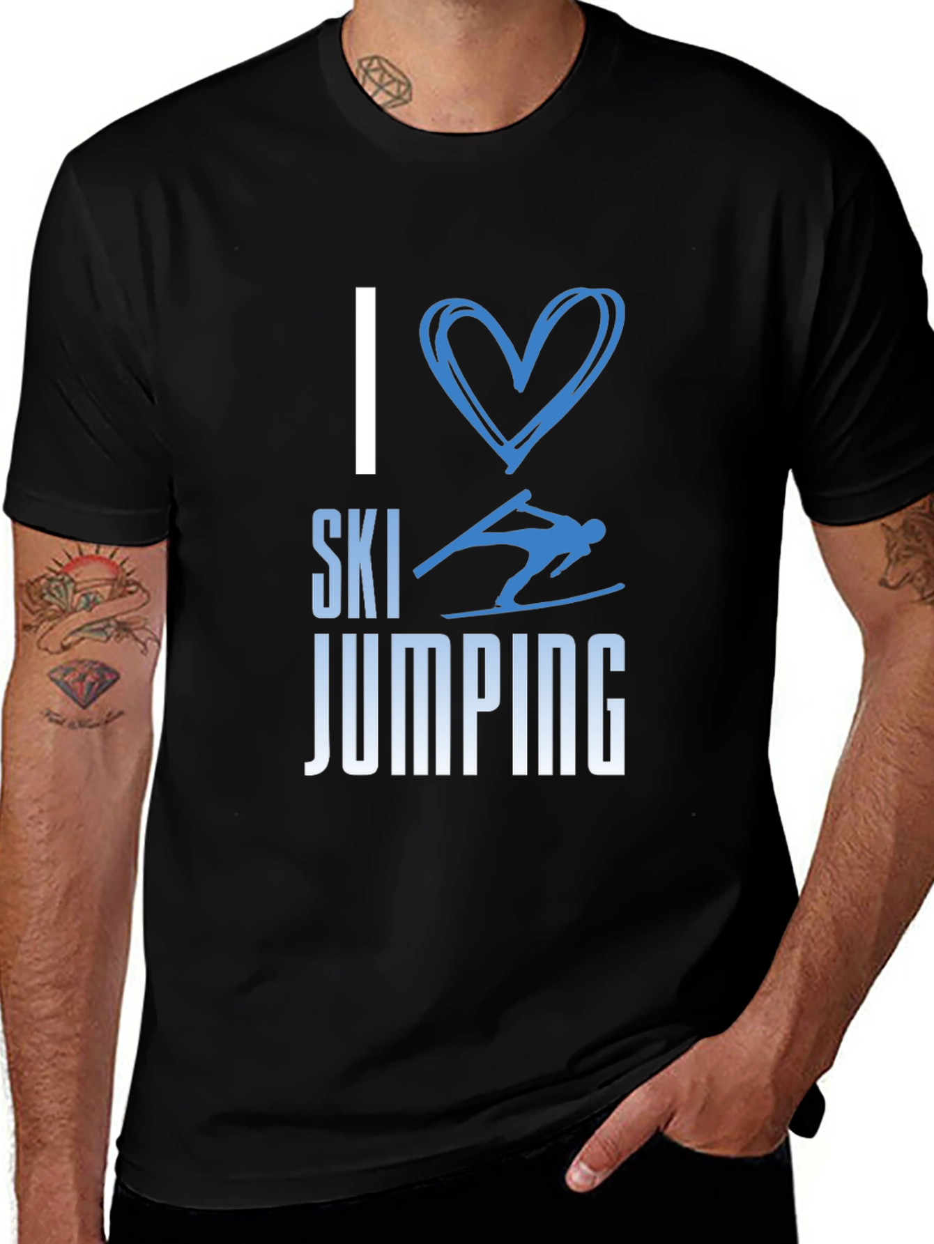 I Love Ski Jumping Tee - Stylish Graphic T-Shirt