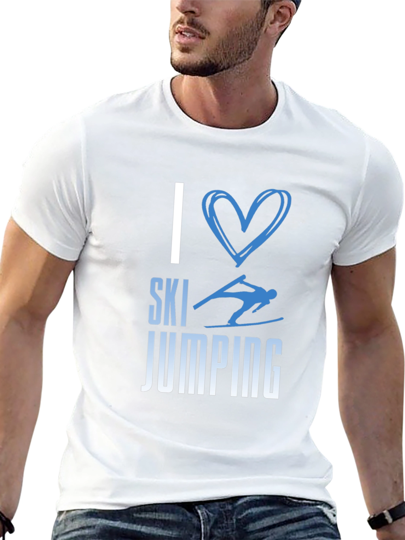 I Love Ski Jumping Tee - Stylish Graphic T-Shirt