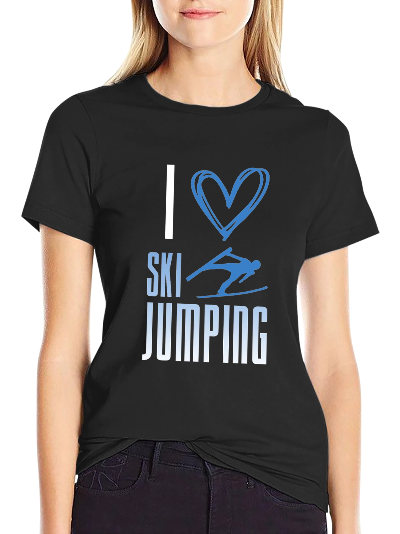 I Love Ski Jumping Tee - Stylish Graphic T-Shirt