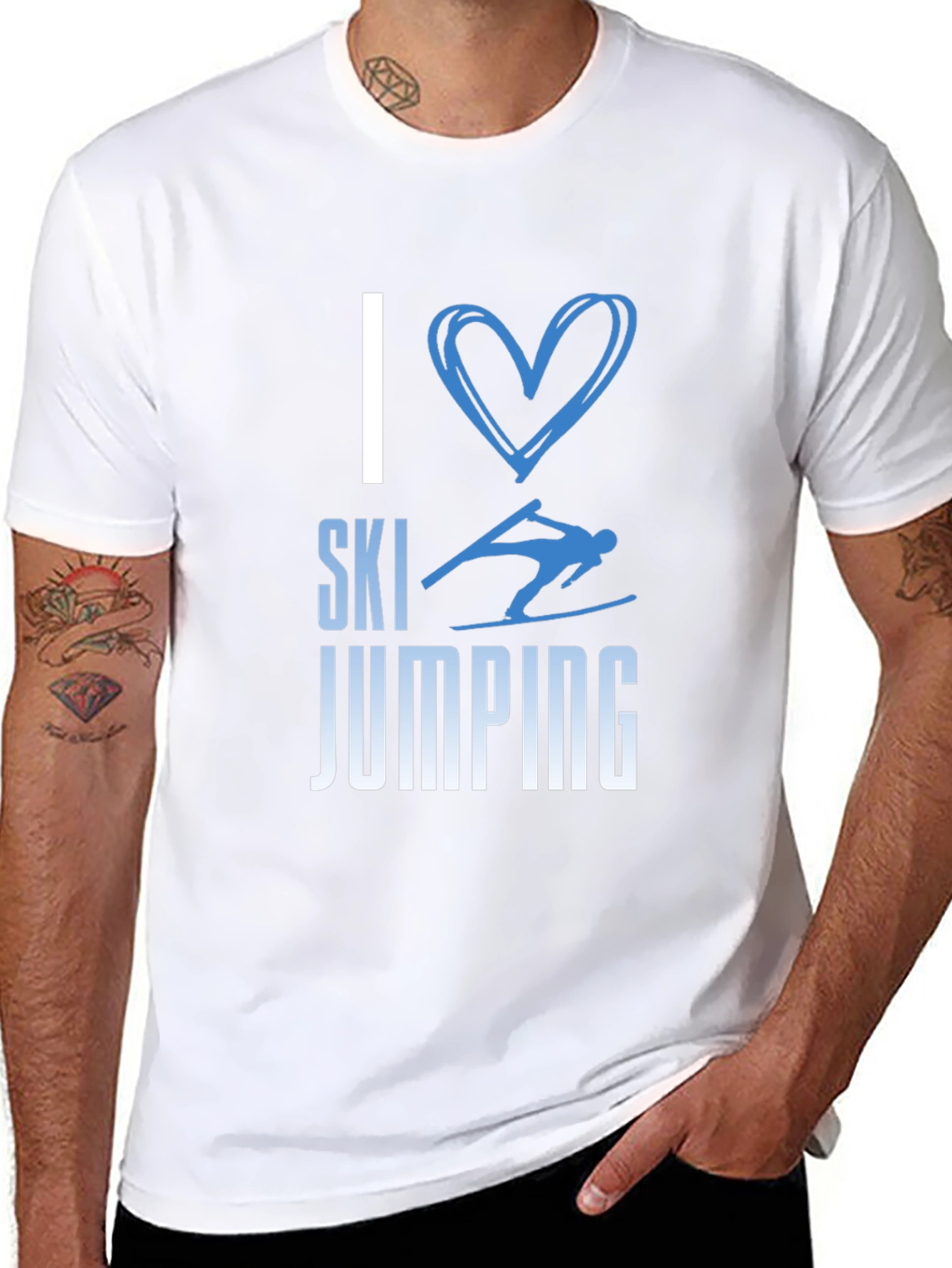 I Love Ski Jumping Tee - Stylish Graphic T-Shirt