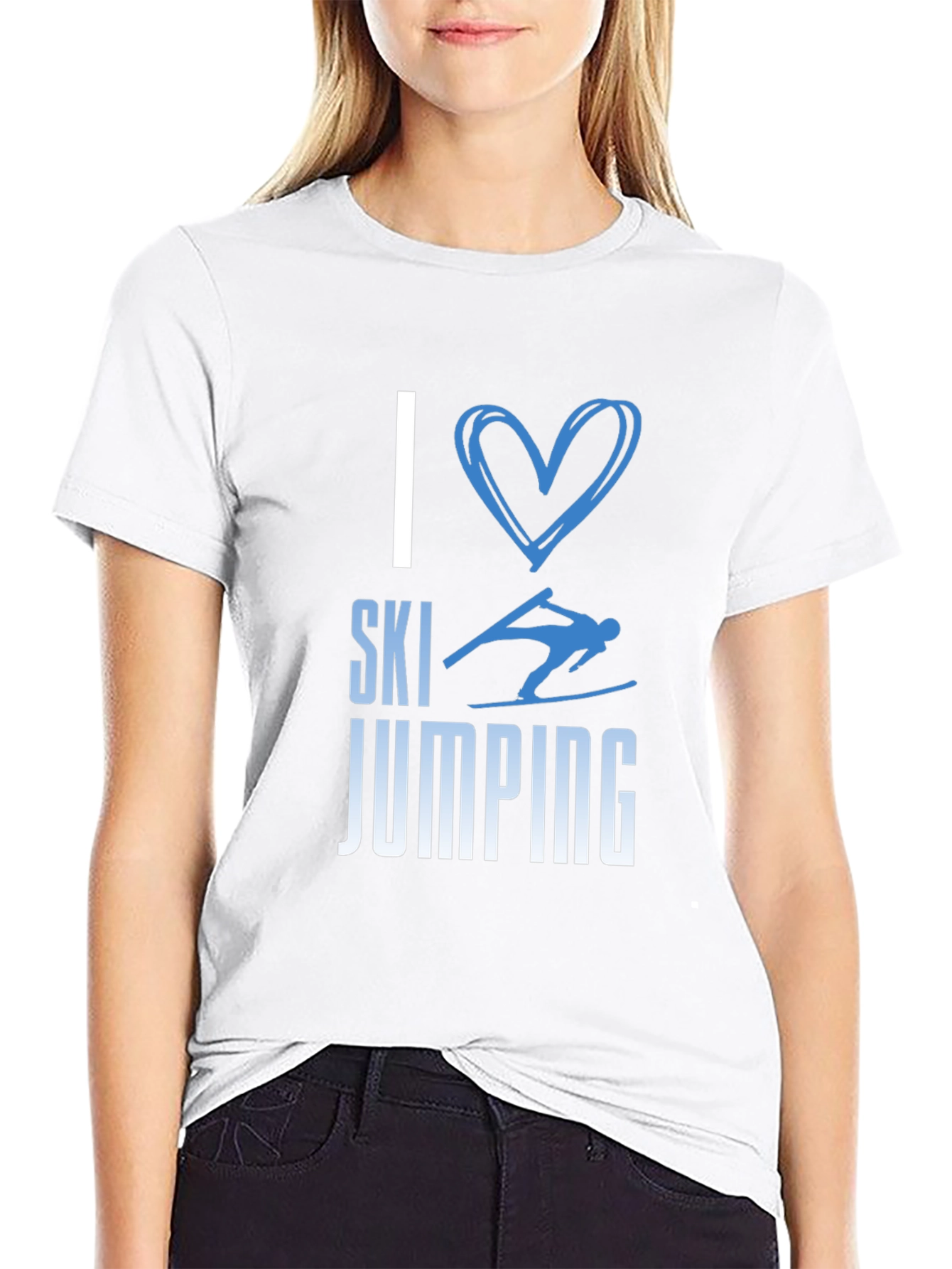 I Love Ski Jumping Tee - Stylish Graphic T-Shirt
