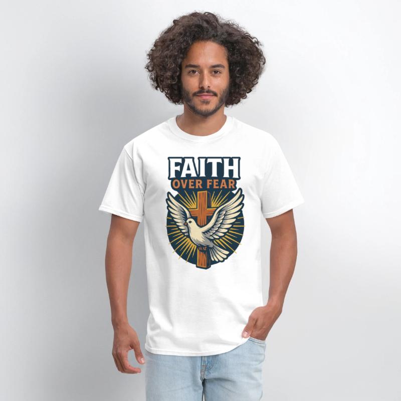 Faith Over Fear Cross & Dove T-Shirt Design