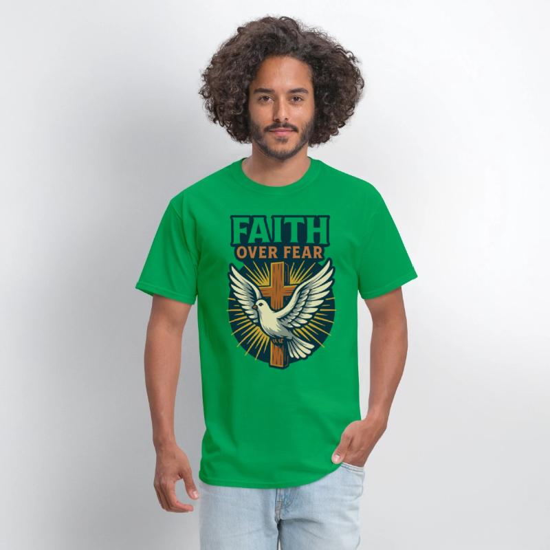 Faith Over Fear Cross & Dove T-Shirt Design