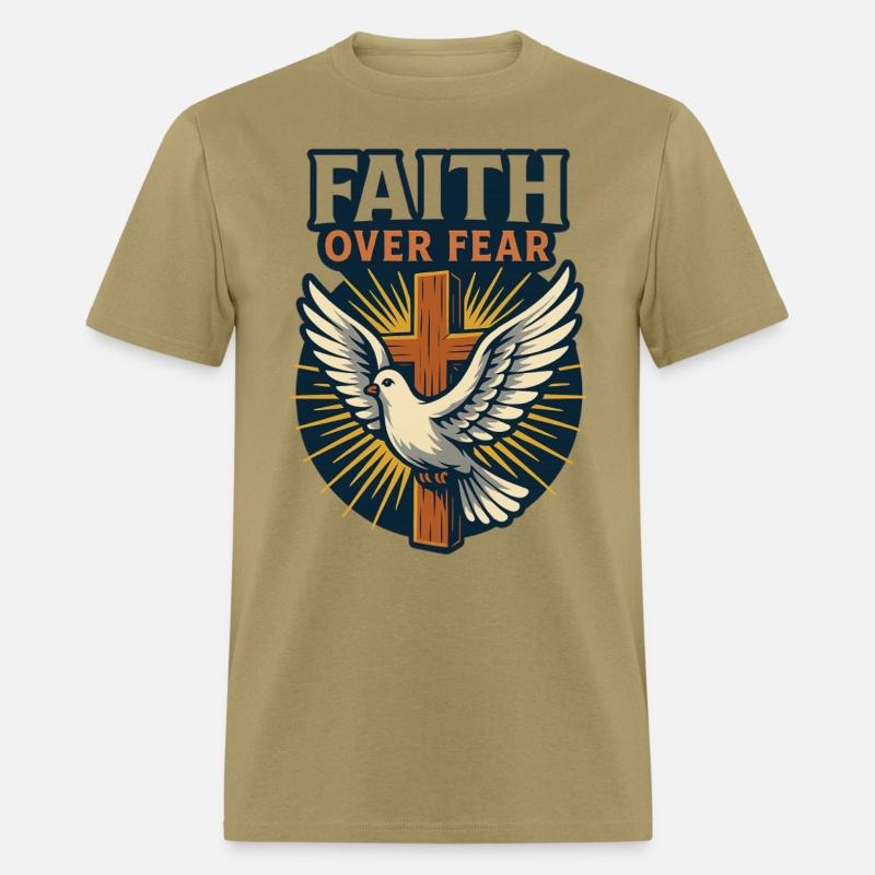 Faith Over Fear Cross & Dove T-Shirt Design