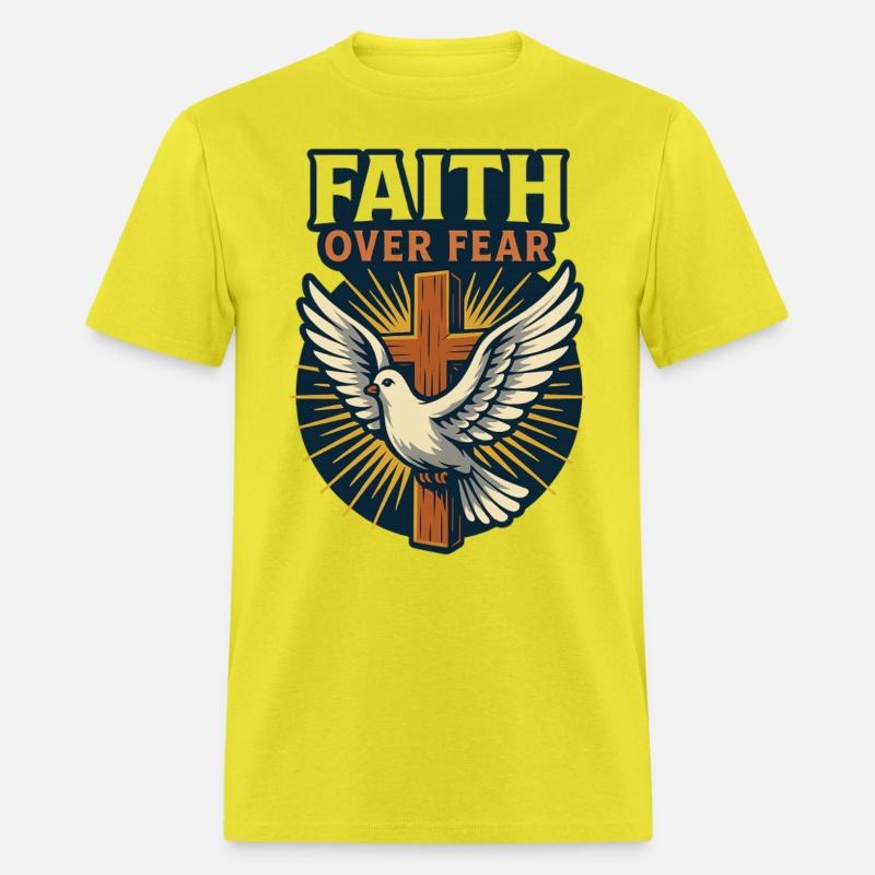 Faith Over Fear Cross & Dove T-Shirt Design