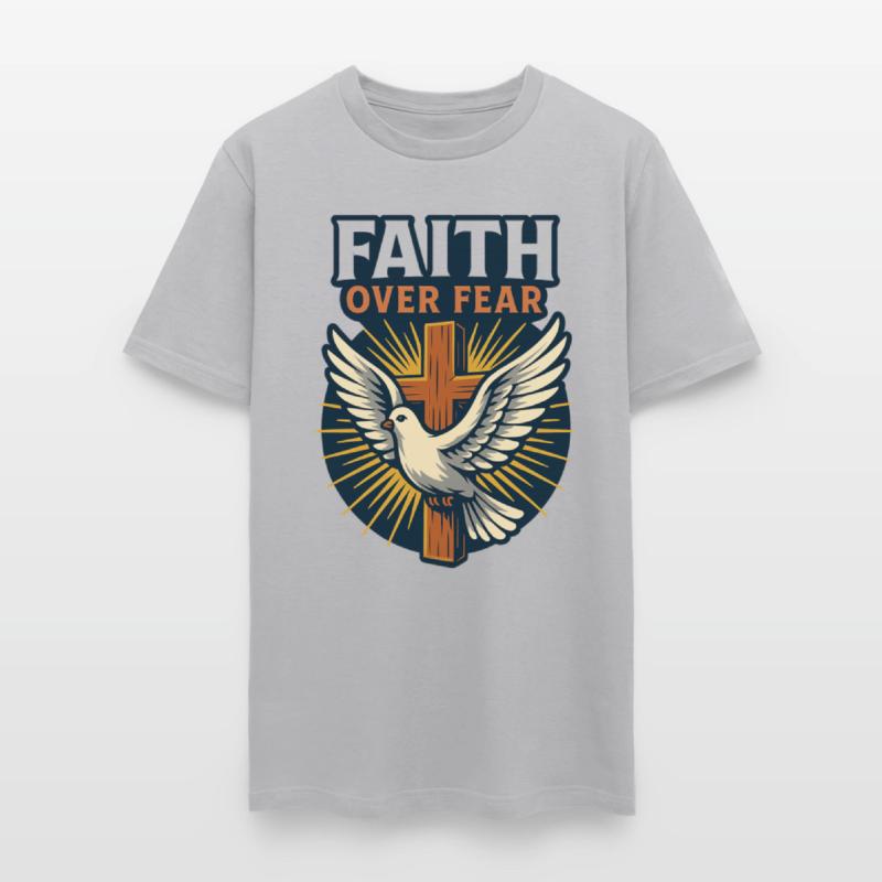 Faith Over Fear Cross & Dove T-Shirt Design