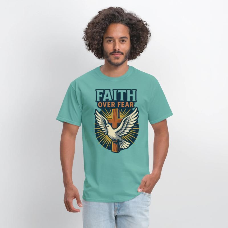 Faith Over Fear Cross & Dove T-Shirt Design