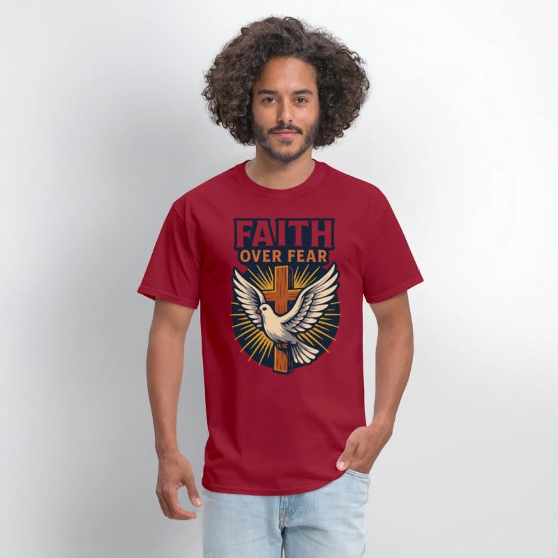 Faith Over Fear Cross & Dove T-Shirt Design