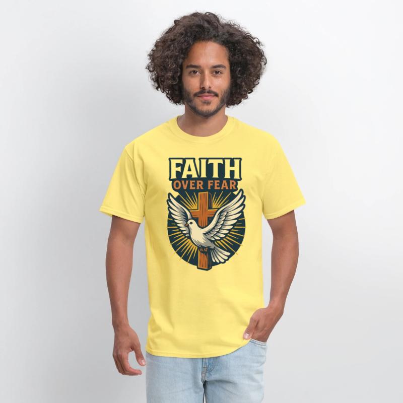 Faith Over Fear Cross & Dove T-Shirt Design