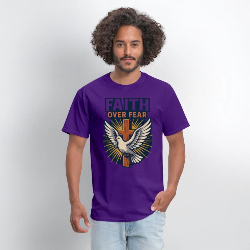 Faith Over Fear Cross & Dove T-Shirt Design