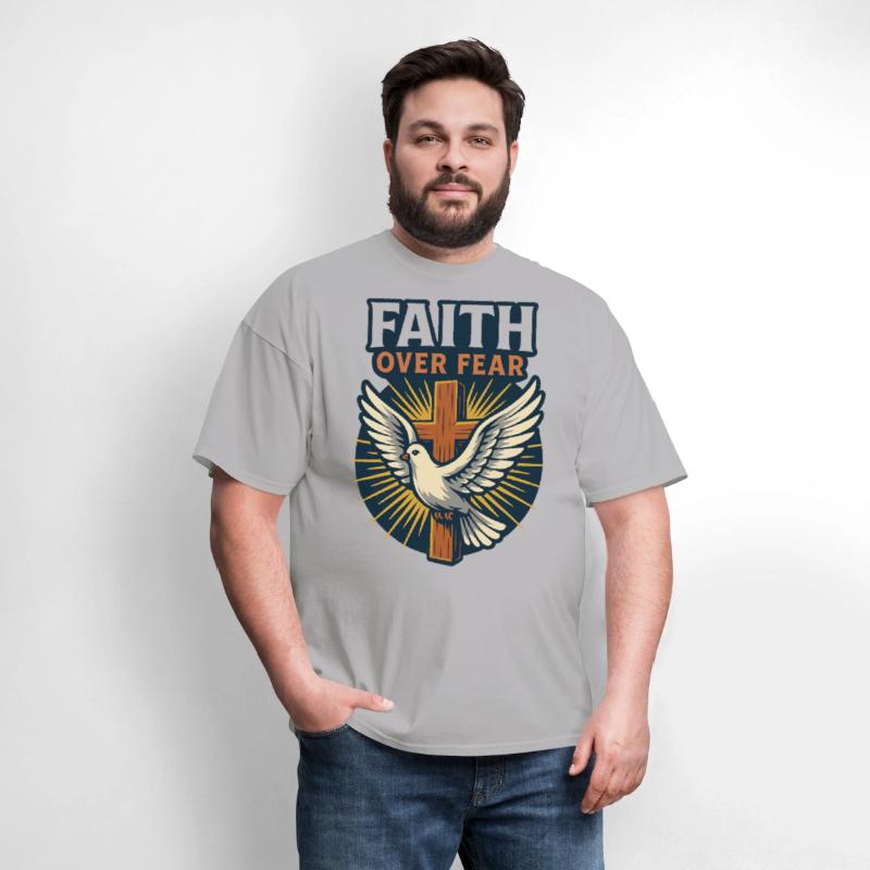 Faith Over Fear Cross & Dove T-Shirt Design