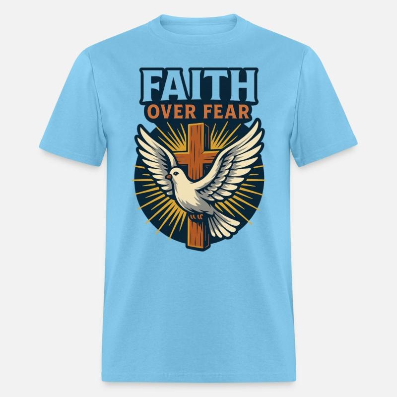 Faith Over Fear Cross & Dove T-Shirt Design