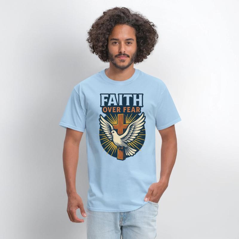 Faith Over Fear Cross & Dove T-Shirt Design