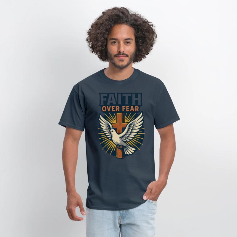 Faith Over Fear Cross & Dove T-Shirt Design
