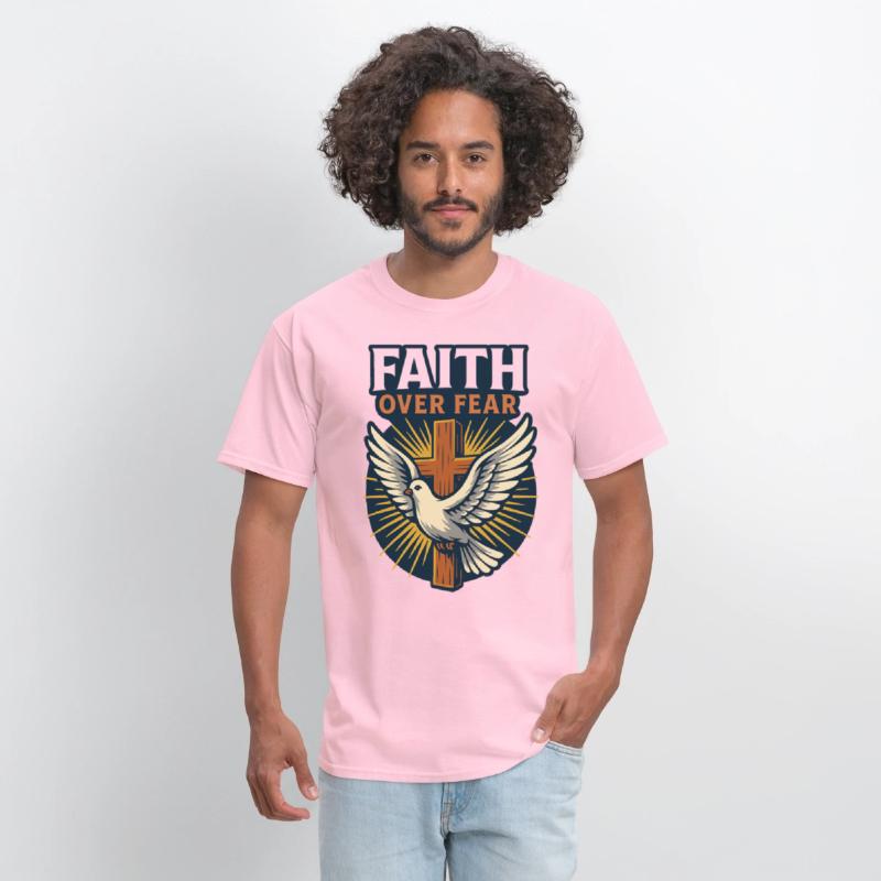 Faith Over Fear Cross & Dove T-Shirt Design