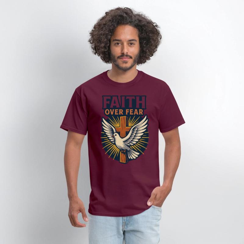 Faith Over Fear Cross & Dove T-Shirt Design