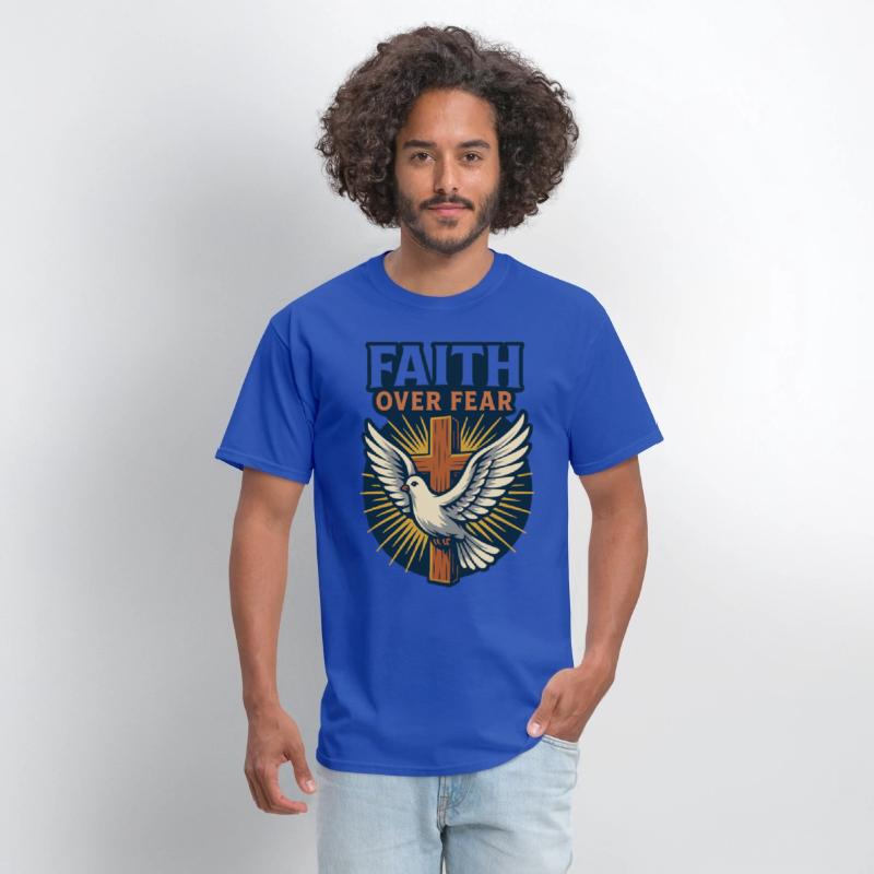 Faith Over Fear Cross & Dove T-Shirt Design