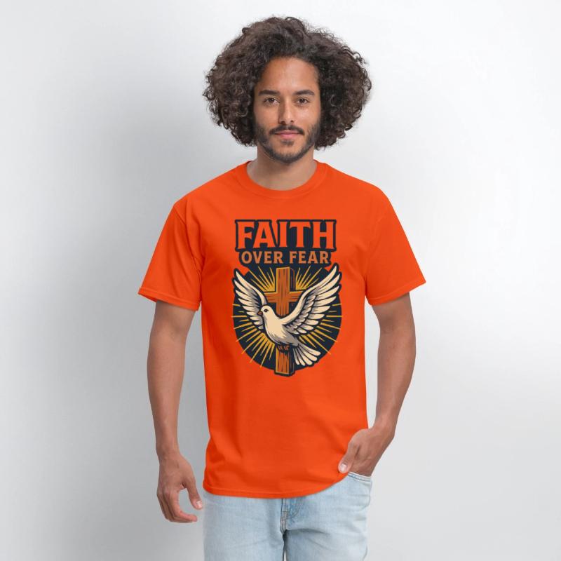 Faith Over Fear Cross & Dove T-Shirt Design
