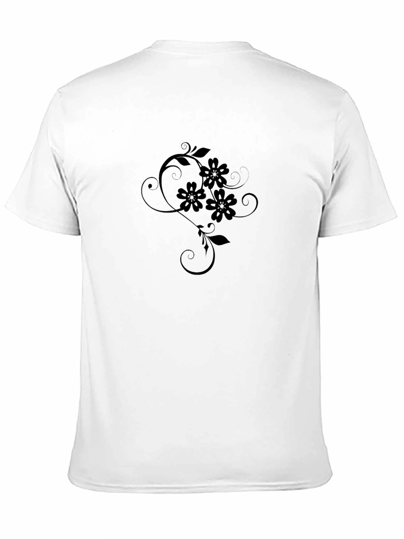 Elegant Black Floral Graphic T-Shirt