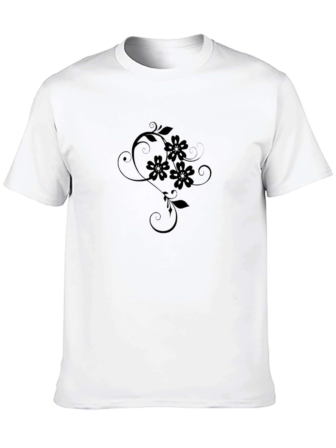 Elegant Black Floral Graphic T-Shirt