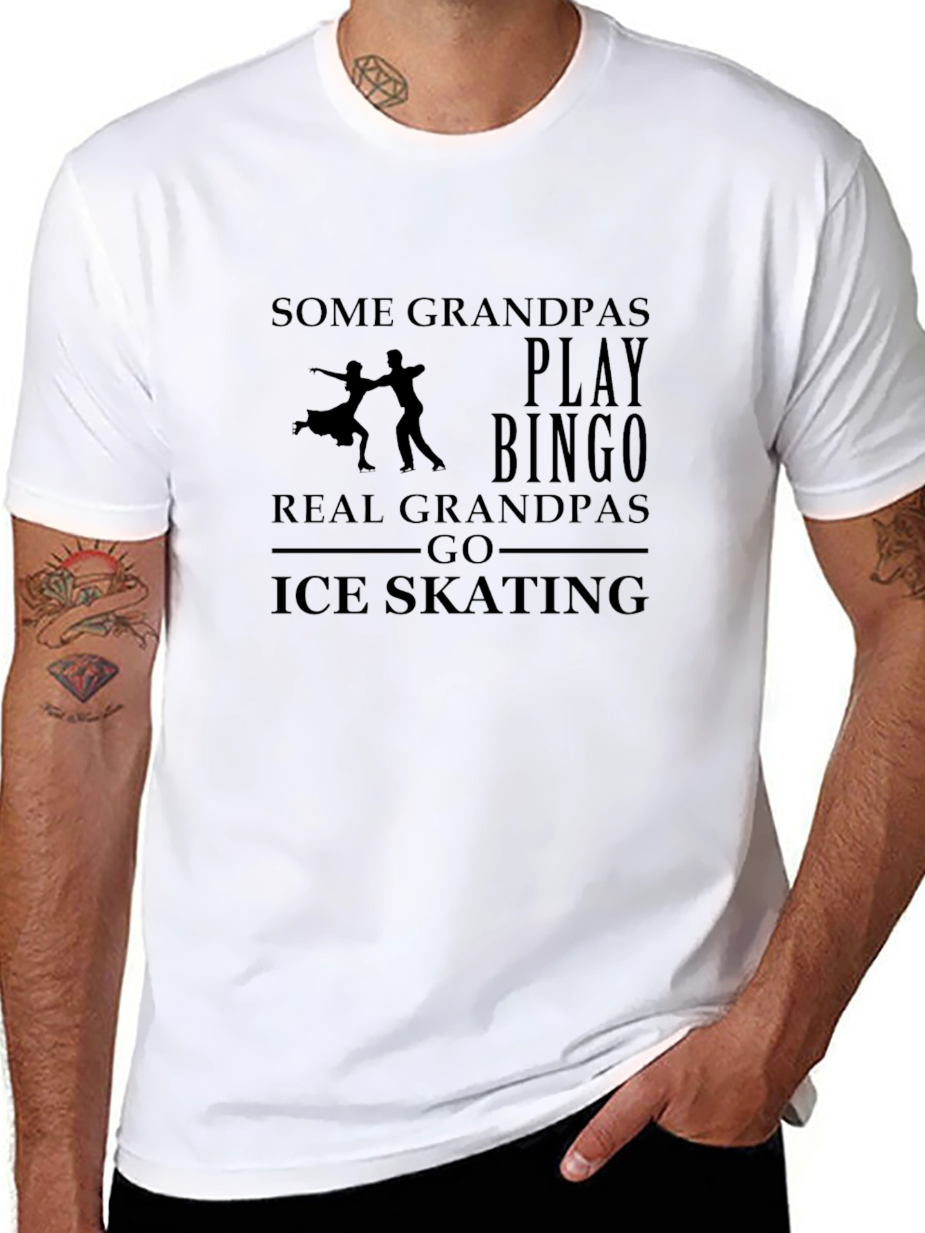 Grandpa Ice Skating T-Shirt - Novelty Gift Tee
