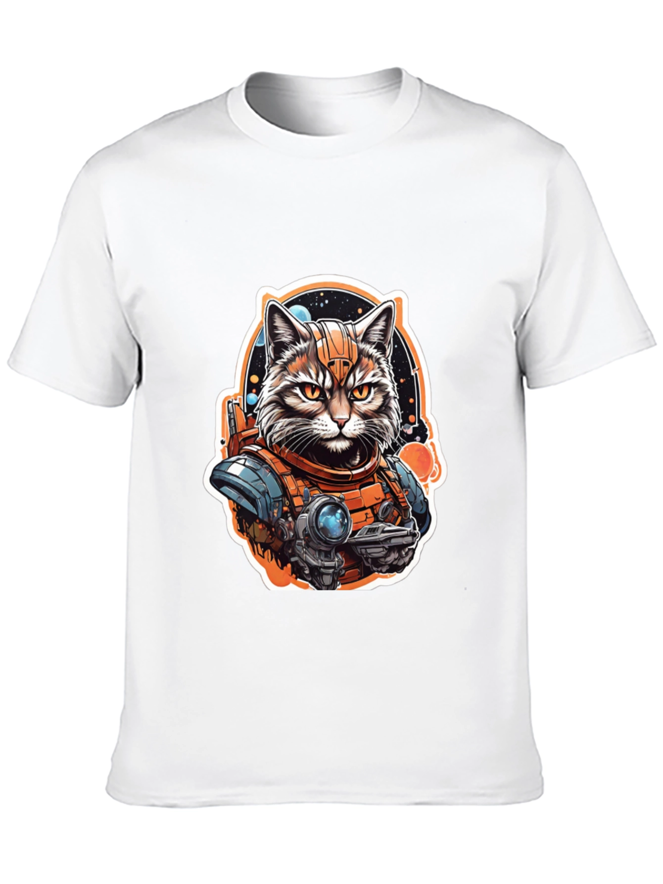 Space Cat Graphic Tee - Galaxy Explorer