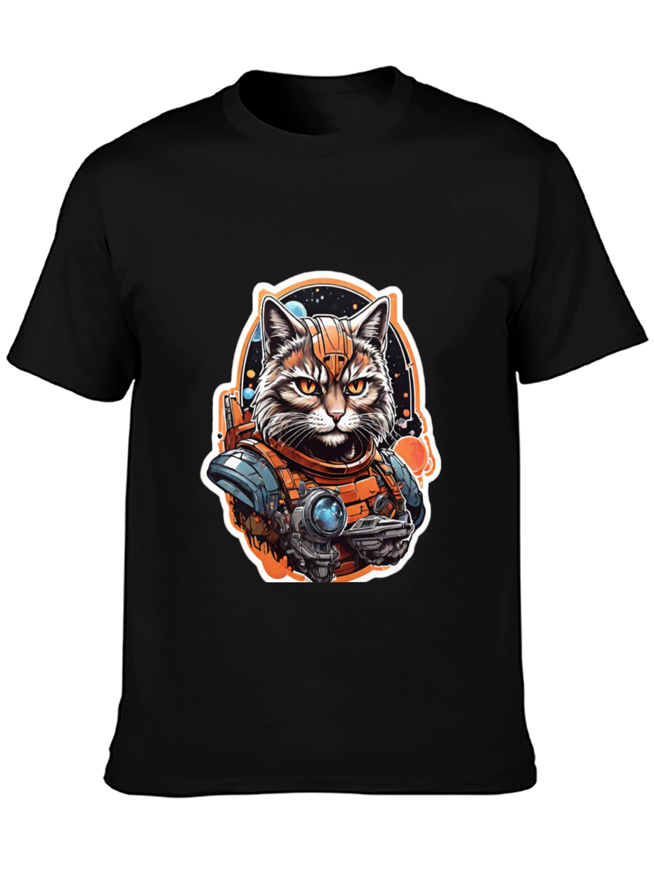 Space Cat Graphic Tee - Galaxy Explorer