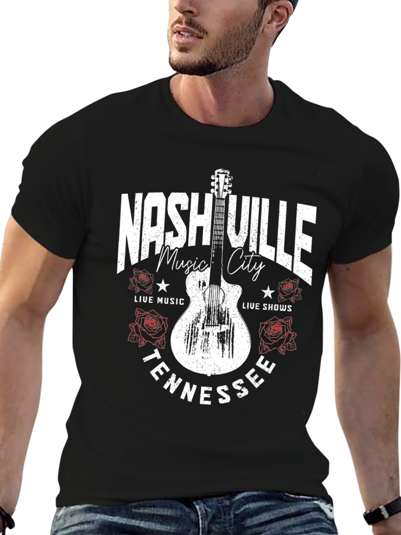 Nashville Tennessee Guitar Graphic T-Shirt