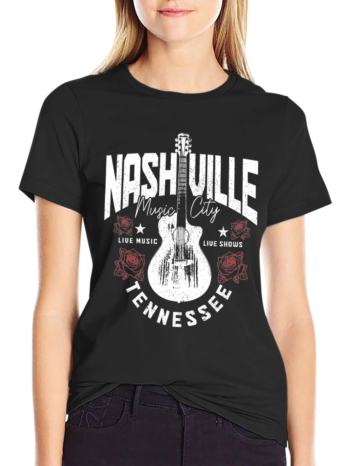 Nashville Tennessee Guitar Graphic T-Shirt