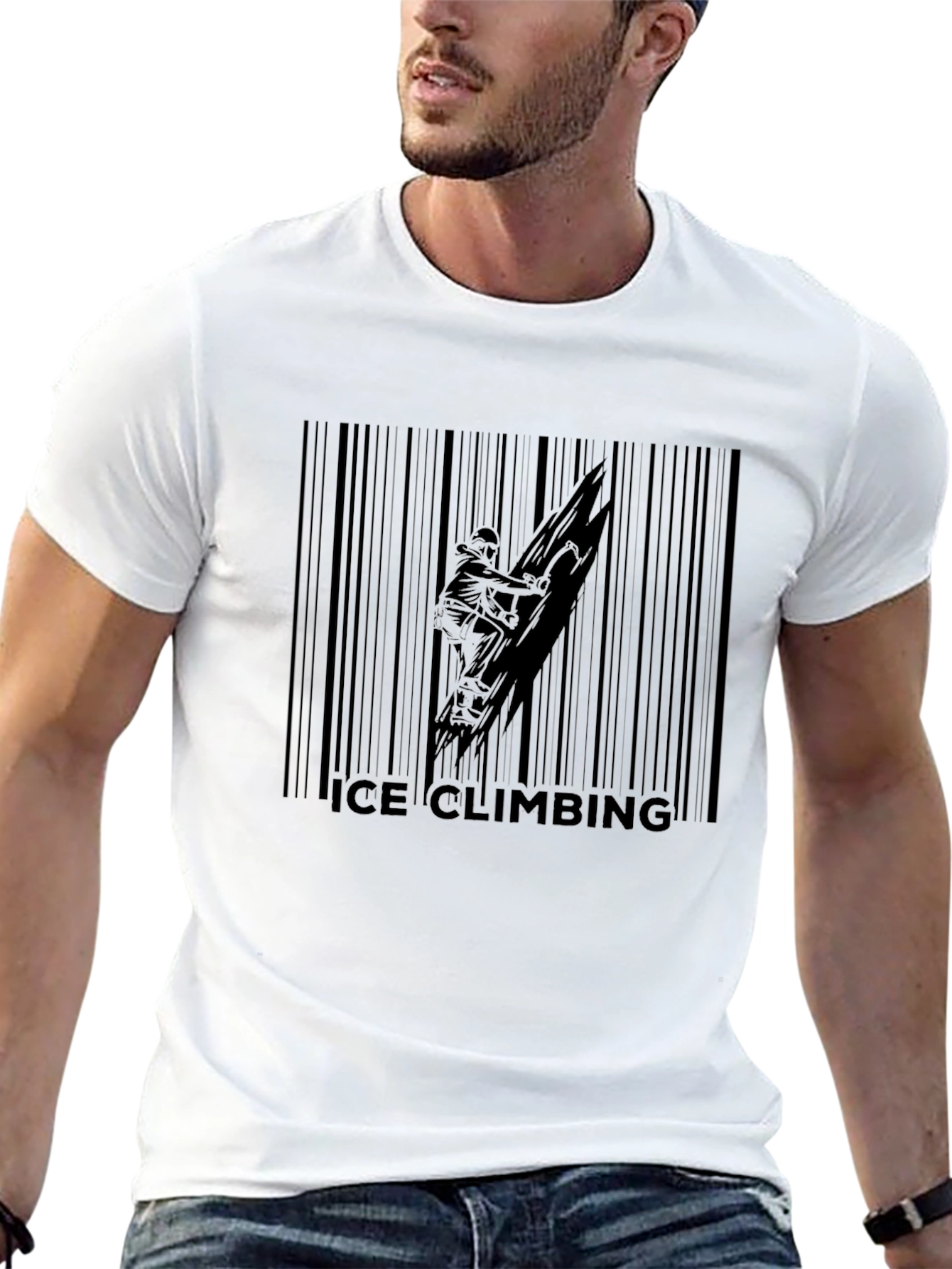 Ice Climbing Barcode T-Shirt - Adventure Tee