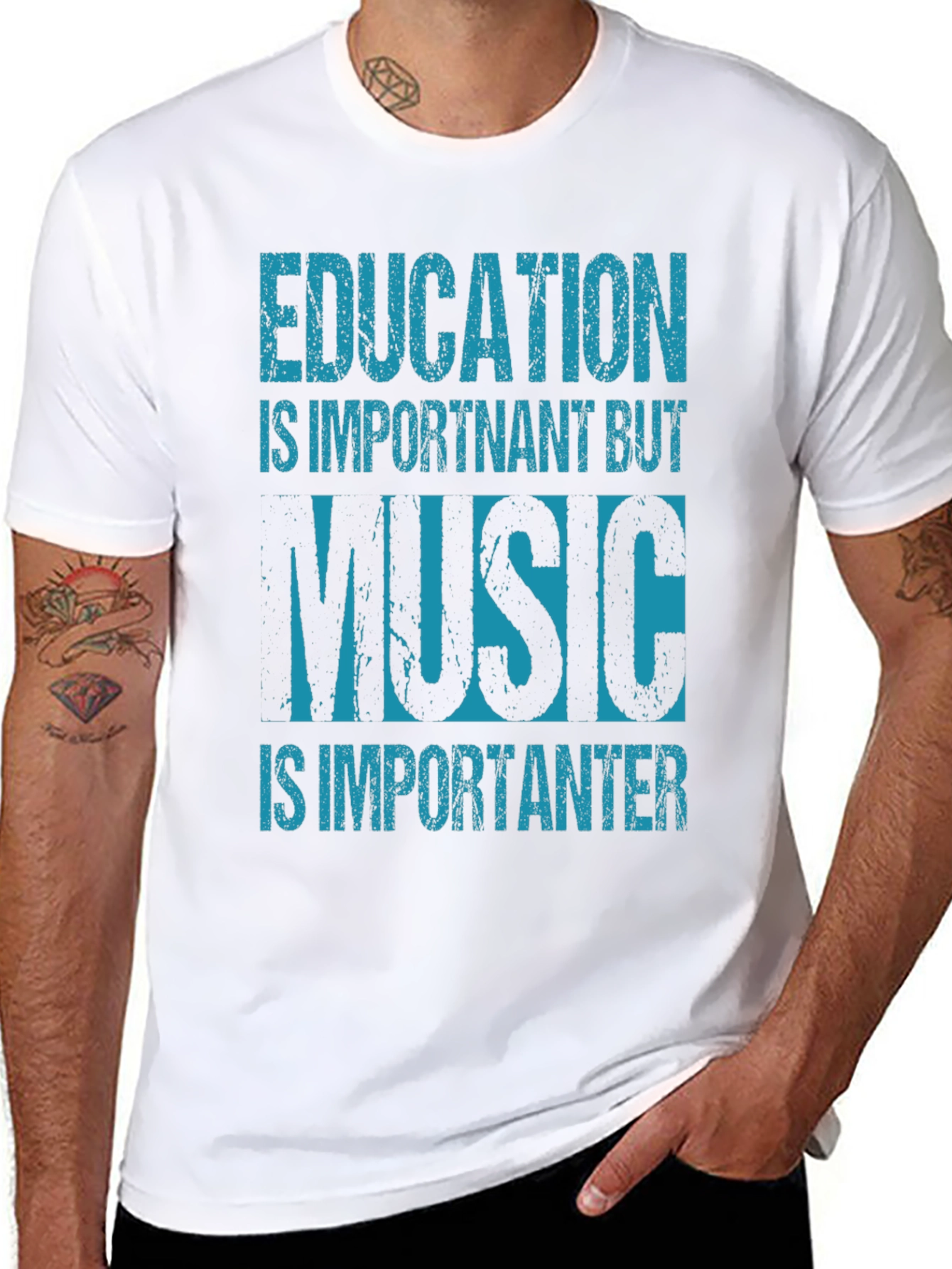 Education vs Music Graphic Tee