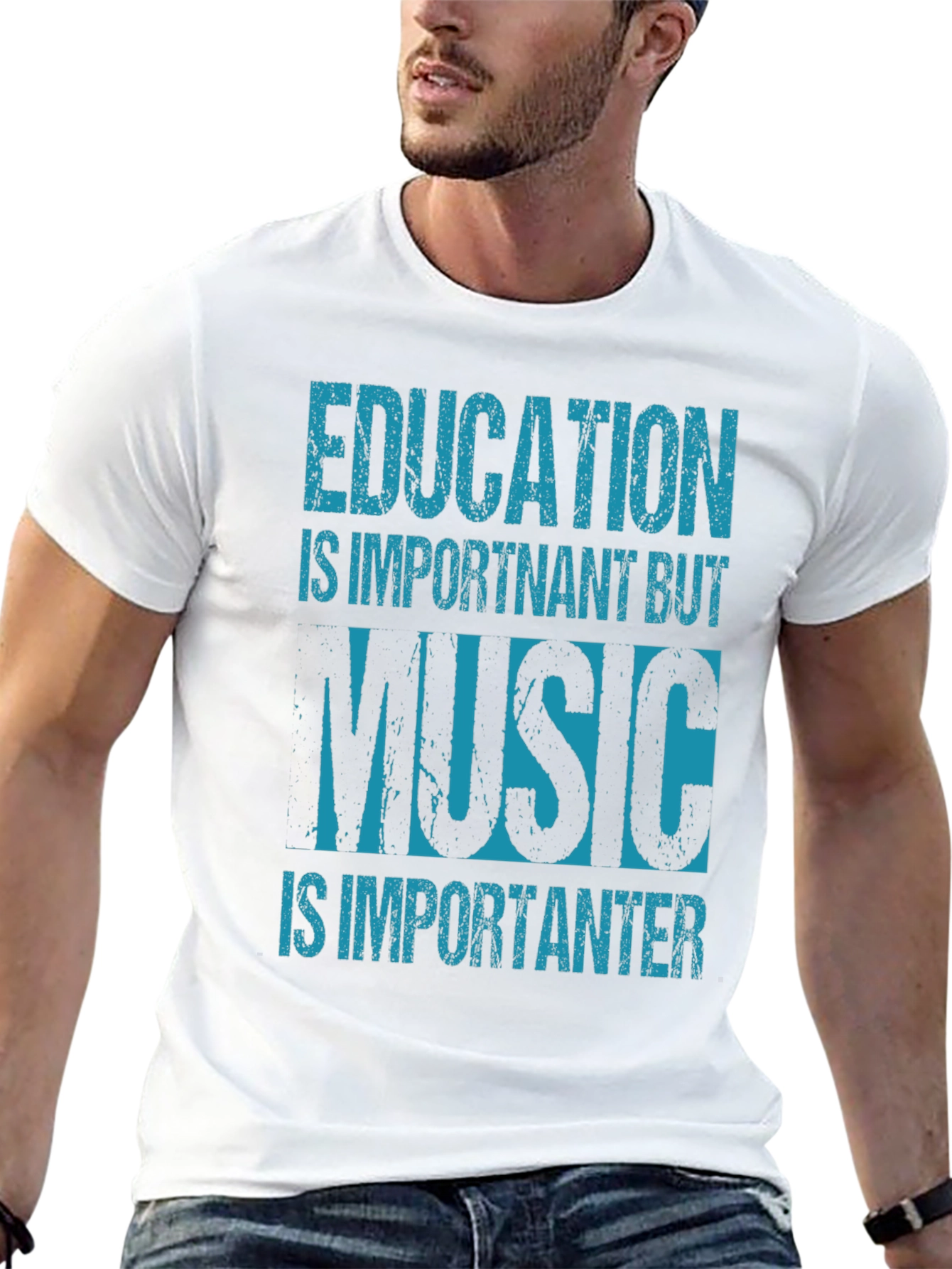 Education vs Music Graphic Tee