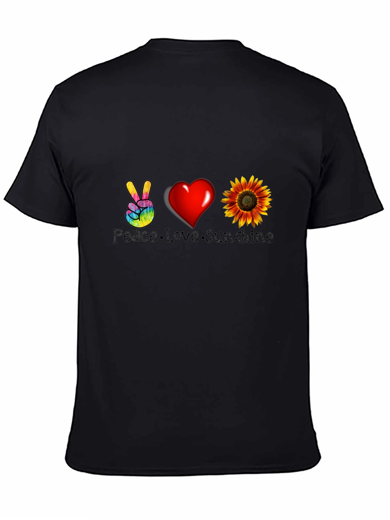 Peace Love Sunshine Graphic Tee - Black