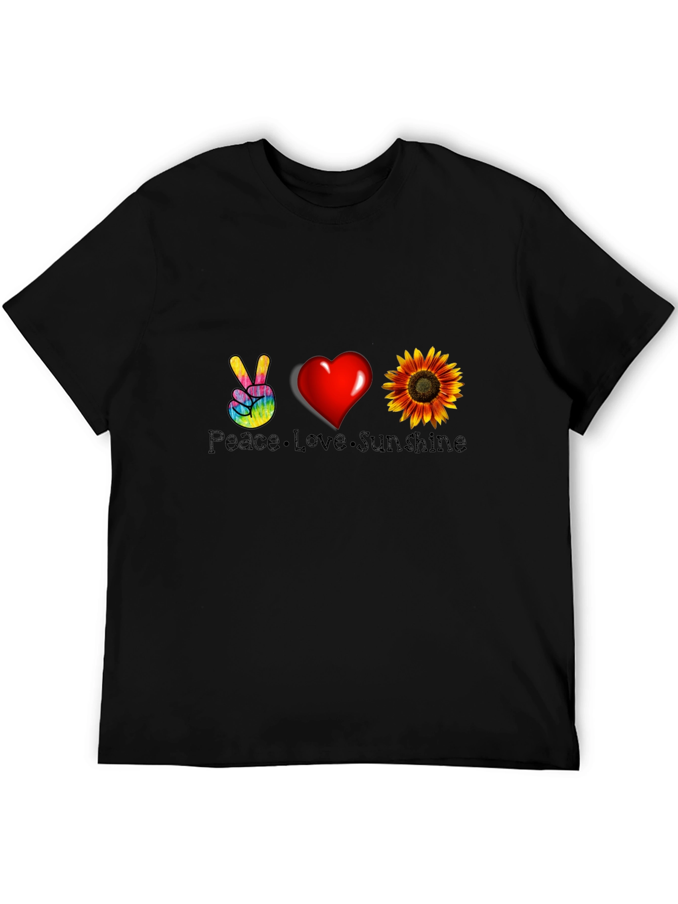 Peace Love Sunshine Graphic Tee - Black